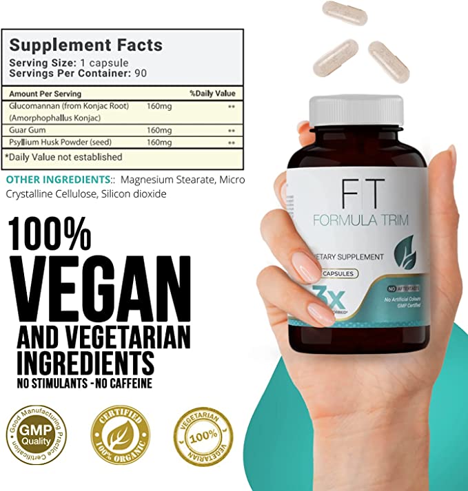 FORMULA TRIM - Natural appetite suppressant for weight loss for women. with no stimulants. no caffeine, Vegan, Vegeterian