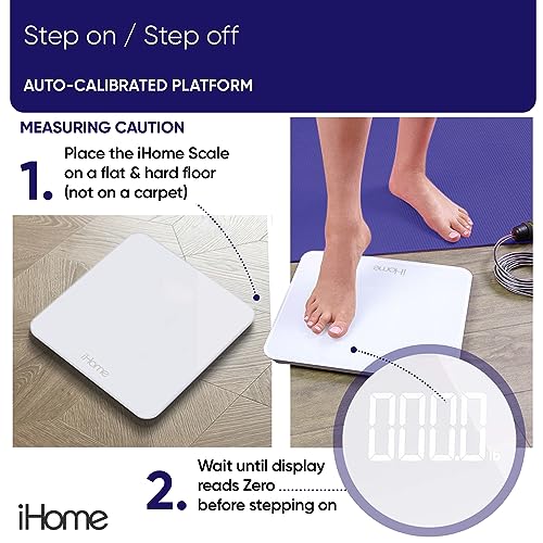 iHome Digital Scale Step-On Bathroom Scale - FORMULA TRIM