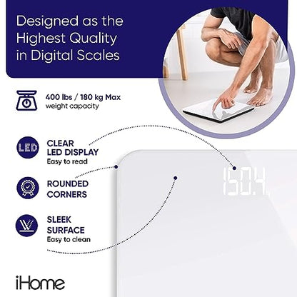 iHome Digital Scale Step-On Bathroom Scale - FORMULA TRIM