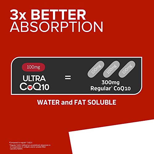 Qunol CoQ10 100mg Softgels, Ultra CoQ10 100mg, 3x Better Absorption - FORMULA TRIM