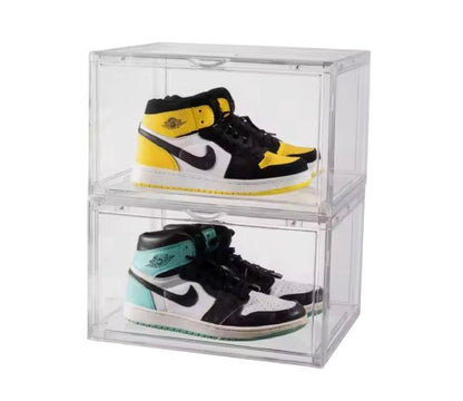 Plastic Shoe Box with Clear Door, Set of 6 Stackable Boxes, For Sneakers, Boots, High Heels. - FORMULA TRIM